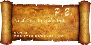 Patócs Erzsébet névjegykártya