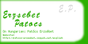 erzsebet patocs business card