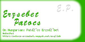 erzsebet patocs business card